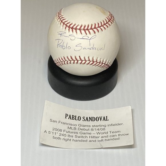 Pablo Sandoval AutographedFull Name And Printed OML Baseball (Tri-Star) Giants